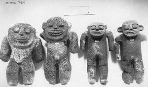 Stone figures left behind on Nihoa. Credit: Bishop Museum,